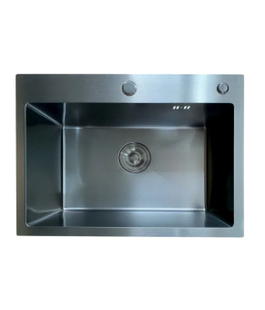 Мойка кухонная Mixxus MH5843 Micro Decor Black (3.0/0.8) из нержавеющей стали (черный матовый) (MI8219)