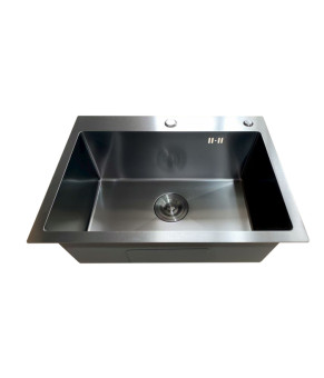 Мойка кухонная Mixxus MH5843 Micro Decor Black (3.0/0.8) из нержавеющей стали (черный матовый) (MI8219)