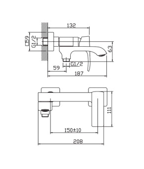 Смеситель для ванны Haiba Monaco 009 (HB9653)