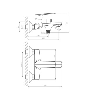 Смеситель для ванны Haiba Troya 009 Euro (HB9661)