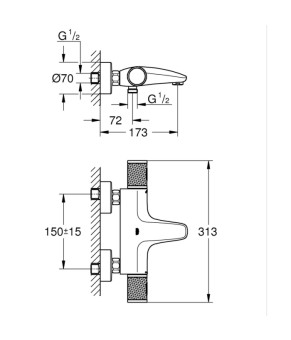Термостат для ванны Grohe Grohtherm 1000 Performance (34830000)