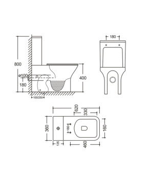 Бачок для унитаза Mixxus Style-0403-R 400x360x140мм со сливной арматурой (MI8331)