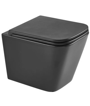 Унитаз подвесной Mixxus Premium QUADRO-0301-T3 BLACK 490х340х360mm, система TORNADO 3.0 (MP6587)