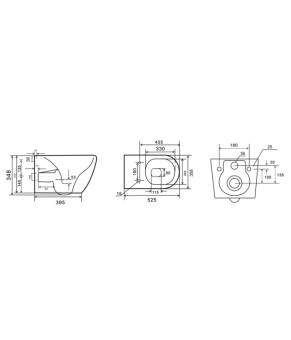 Унитаз подвесной Mixxus Premium ELLIPSE-0309-T1 GRAY (MP6655)