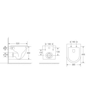 Унитаз подвесной Mixxus Premium ELLIPSE-0303-T3 BLACK 520х365х360mm, система смыва TORNADO 3.0 (MP6591)