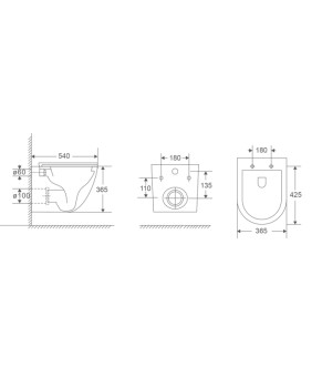 Унитаз подвесной Mixxus Premium Ellipse-0304-R 540x360x360mm, Rimless (MP6466)