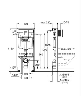 Комплект Grohe Set Унитаз ELLIPSE-0301-R + Инсталляция Grohe Rapid SL 38772001 (38772001ELLIPS0301R)