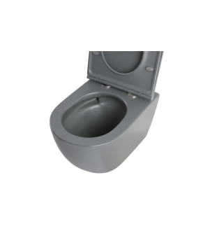 Комплект унитаз подвесной MIXXUS PREMIUM ELLIPSE-SET-2101 GRAY с инсталляцией и панелью GUN GRAY (MP6668)