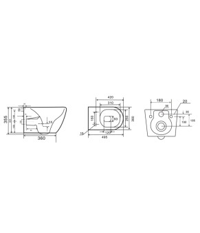 Комплект унитаз подвесной MIXXUS PREMIUM ELLIPSE-SET-2101 GRAY с инсталляцией и панелью GUN GRAY (MP6668)