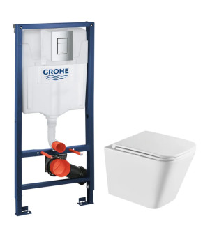 Комплект унитаз подвесной Grohe QUADRO-0301-R + инсталляция Grohe Rapid SL 38772001 (38772001QUADRO0301R)