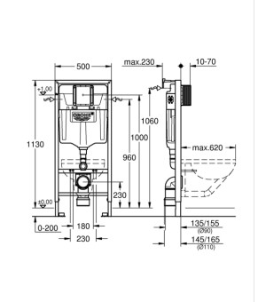 Комплект: Унитаз MIXXUS PREMIUM ELLIPSE-0301-T3 + Инсталляция Grohe Rapid SL + Панель 38732000 (38536001ELLIPS0301T3)