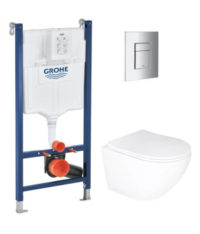 Комплект Grohe Set Унитаз ELLIPSE-0305-T3 + Инсталляция UA388400WG + панель 38732000 (388400WGELLIPS0305T3)