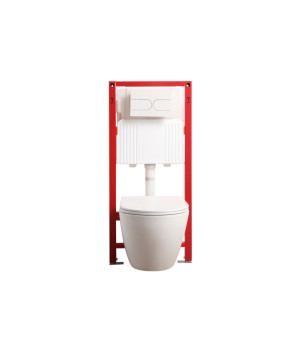 Унитаз подвесной MIXXUS PREMIUM ELLIPSE-SET-2101 с инсталляцией и панелью смыва WHITE (MP6667)