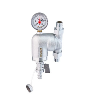Фильтр тонкой очистки с поворотным соединением и манометром Koer KR.1240 - 1/2" (KR4970)