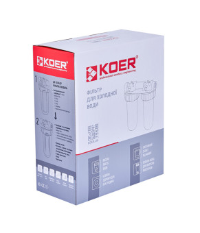 Фильтр для холодной воды Koer KV-25-1/2 (2 колбы, 8 атм. 1/2") (KR5020)