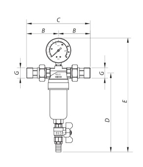 Самоочищающийся фильтр Koer KR.1250 (KR2657) с манометром 3/4''