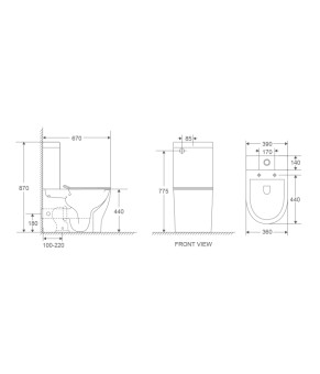 Унитаз-компакт Mixxus Premium WAVE-0403-R Rimless 675х395х870mm (MP6606)