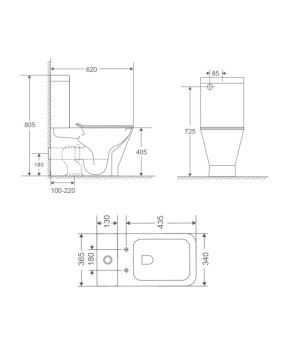 Чаша унитаза-компакта Mixxus Premium Style-0401-T3 Tornado 3.0 (MI8355)
