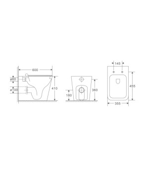Унитаз подвесной без бачка Mixxus Premium QUADRO-0701-R Rimless (MP6590)
