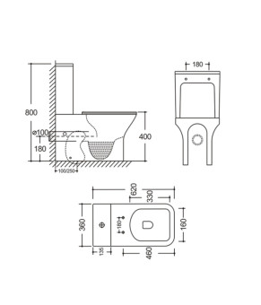 Унитаз-компакт Mixxus STYLE-0403-R 620х360х800mm Rimless (MI6727)
