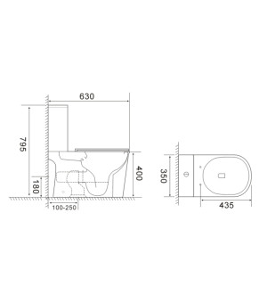 Унитаз-компакт Mixxus WAVE-0405-R 630x350x795mm, Rimless (MI6694)