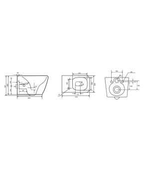 Унитаз-биде подвесной Mixxus Premium QUADRO-1301-R 510x350x345mm Rimless (MP6658)