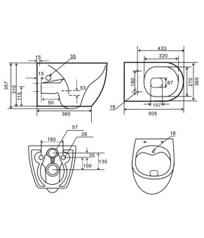 Унитаз-биде подвесной Mixxus Premium ELLIPSE (MP6659)