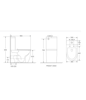 Унитаз-компакт Mixxus Premium Ellipse-0402-R 660x390x855мм, RIMLESS (MP6468)