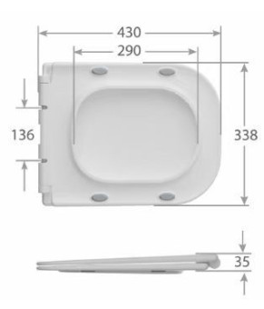 Унитаз-компакт Mixxus QUADRO-0404-T1 660х360х820mm, система смыва TORNADO 1.0 (MI6688)