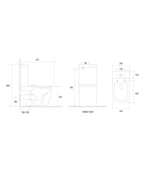 Унитаз-компакт Koer TT-0201-T3 675x390x860мм система смыва TORNADO 3.0 (KR5613)