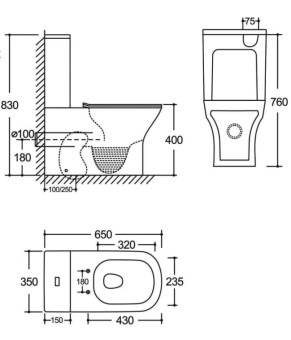Унитаз-компакт Mixxus STYLE-0404-T3 650x350x830mm система TORNADO 3.0 (MI7036)