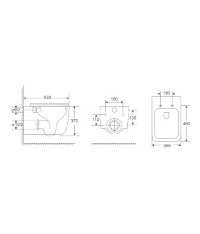Унитаз подвесной Mixxus Premium DIVERSE-0301-T1 BLACK 530х365х373mm, система TORNADO 1.0 (MP6600)