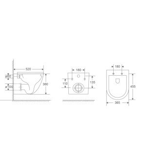 Унитаз подвесной Mixxus Premium Ellipse-0303-T3 520x365x360mm, система смыва Tornado 3.0 (MP6465)