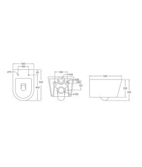 Унитаз подвесной Mixxus ELLIPSE-0306-R 520x360x365mm Rimless (MI6708)