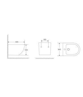 Биде подвесное Mixxus Premium Ellipse-0501 495x365x325mm (MP6469)