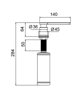 Дозатор для жидкого мыла KOER врезной черный 300 мл (KR5633)