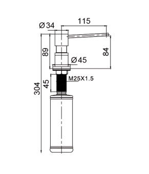 Дозатор для жидкого мыла KOER SDB-01-12 матовое золото (300 мл) (KR5628)