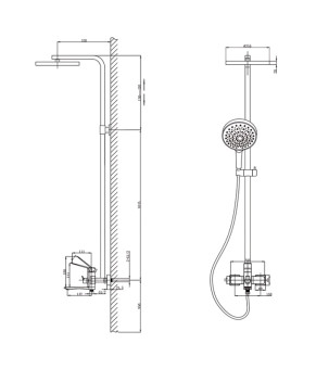 Душевая колонна Mixxus Wilson 009-J Graphite 🚿 (MI7122)