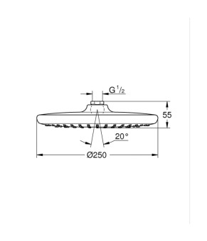 Верхний душ Grohe Tempesta 250 с WaterSaving (26666000)