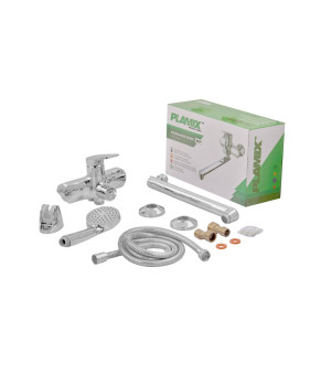 Смеситель для ванны Plamix Lucas-006 EURO SET Chrome (со шлангом, лейкой и кронштейном) (PM0710)