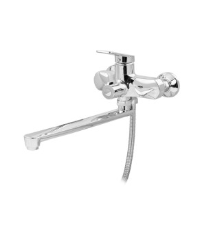 Смеситель для ванны Plamix Lucas-006 EURO SET Chrome (со шлангом, лейкой и кронштейном) (PM0710)