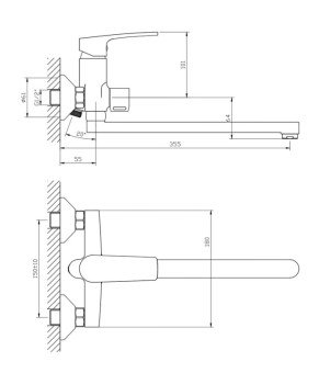 Смеситель для ванны Haiba Troya 006 Euro (HB9660)