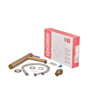 Смеситель для раковины высокий Koer KB-11029-12 Цвет матовое золото (KR5502)