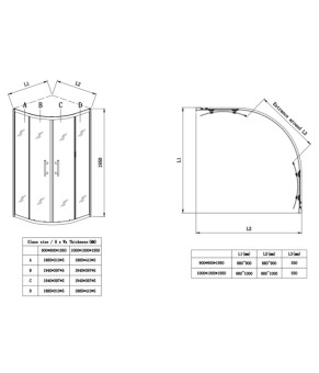 Душевая кабина Koer SR SC04-90x90x195-TR-12 без поддона, прозрачное стекло, матовое золото (KR5681)