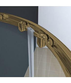 Душевая кабина Koer SR SC04-90x90x195-TR-12 без поддона, прозрачное стекло, матовое золото (KR5681)