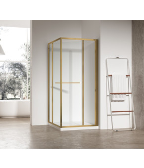 Душевая кабина Koer SR SC09-90x90x200-R-TR-12 без поддона, стекло Easy Clean, матовое золото (KR5771)