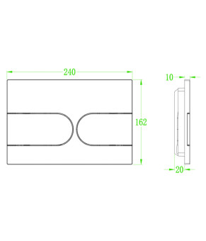 Панель смыва Koer KT-0604-05 пластиковая, кнопка закругленная (KR5324)