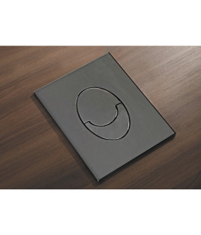 Панель смыва пластиковая Koer KT-0606-07 157x198x3mm, кнопка закруглена (графит) (KR5712)