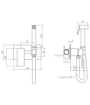 Смеситель для гигиенического душа Mixxus Premium Bend 002 Inner с лейкой (MI6924)