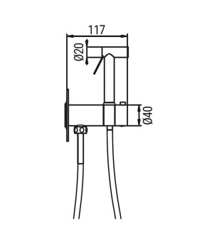 Термостатический смеситель для гигиенического душа Koer KB-24029-05 встраиваемый черный матовый (KR5494)